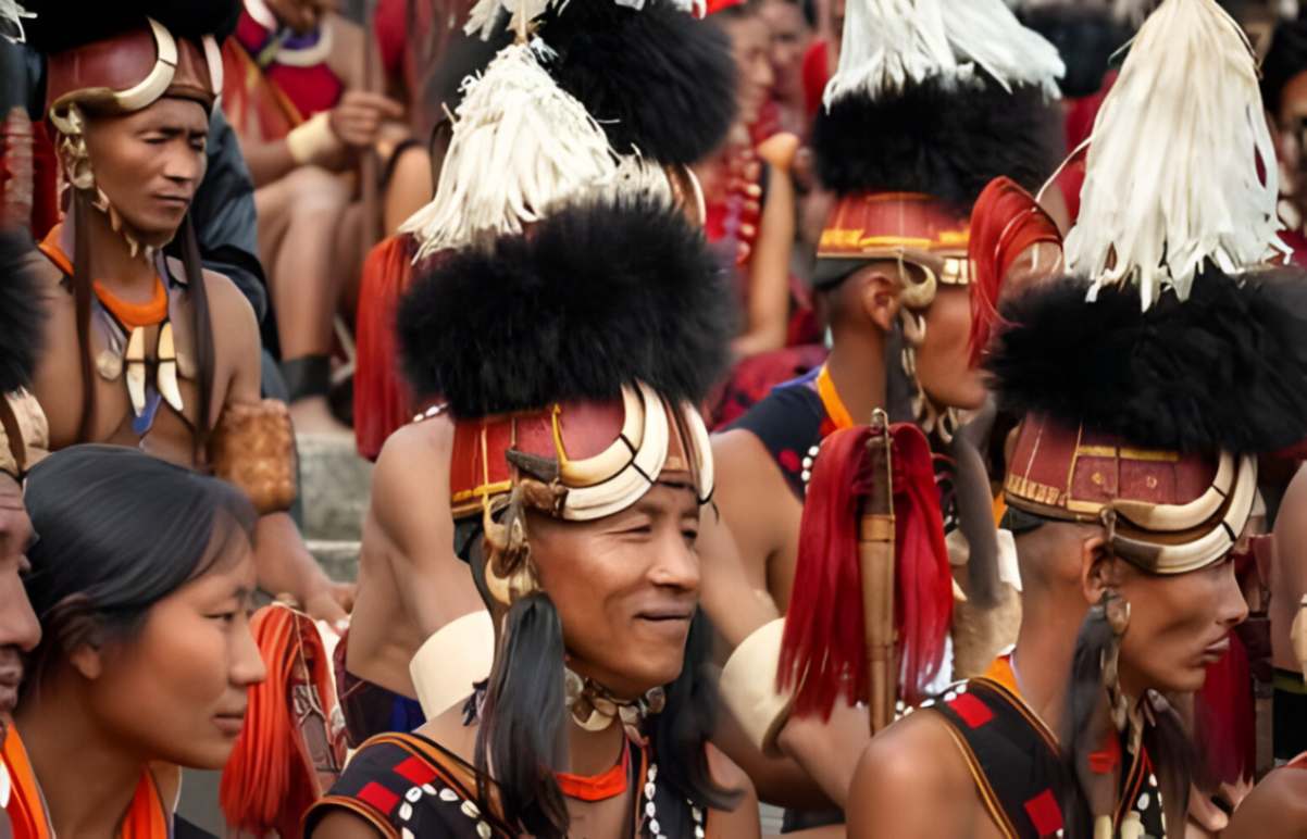 Naga warriors performing a traditional dance at Kisama